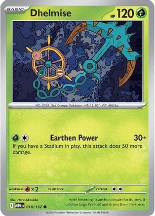 'Pokemon - 'Dhelmise 018/132  ME01 Mega Evolution - Common