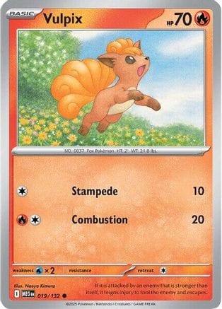 'Pokemon - 'Vulpix 019/132  ME01 Mega Evolution - Common