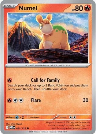 'Pokemon - 'Numel 021/132  ME01 Mega Evolution - Common