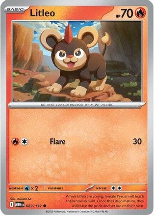 'Pokemon - 'Litleo 023/132  ME01 Mega Evolution - Common