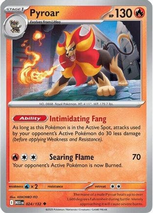 'Pokemon - 'Pyroar 024/132  ME01 Mega Evolution - Uncommon