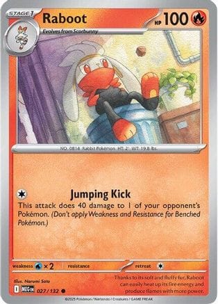 'Pokemon - 'Raboot 027/132  - Reverse Holofoil ME01 Mega Evolution - Common