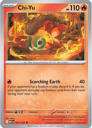 'Pokemon - 'Chi-Yu 031/132  - Reverse Holofoil ME01 Mega Evolution - Uncommon