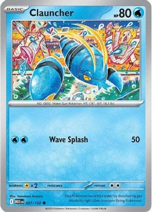 'Pokemon - 'Clauncher 037/132  ME01 Mega Evolution - Common