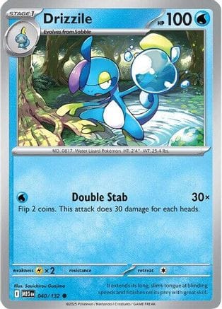 'Pokemon - 'Drizzile 040/132  - Reverse Holofoil ME01 Mega Evolution - Common