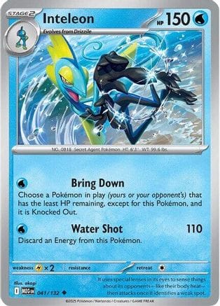 'Pokemon - 'Inteleon 041/132  ME01 Mega Evolution - Uncommon