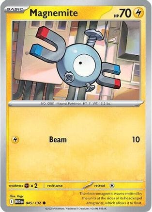 'Pokemon - 'Magnemite 045/132  ME01 Mega Evolution - Common