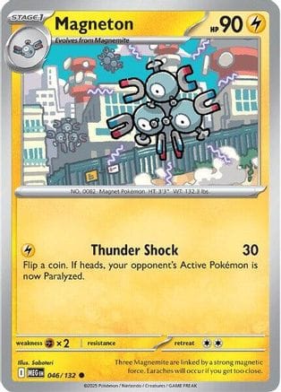 'Pokemon - 'Magneton 046/132  - Reverse Holofoil ME01 Mega Evolution - Common