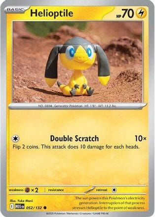 'Pokemon - 'Helioptile 052/132  ME01 Mega Evolution - Common