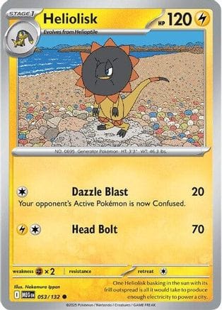 'Pokemon - 'Heliolisk 053/132  ME01 Mega Evolution - Common