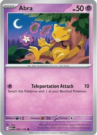 'Pokemon - 'Abra 054/132  ME01 Mega Evolution - Common