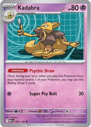 'Pokemon - 'Kadabra 055/132  ME01 Mega Evolution - Uncommon