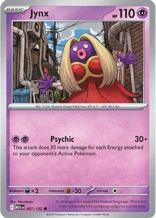 'Pokemon - 'Jynx 057/132  - Reverse Holofoil ME01 Mega Evolution - Common
