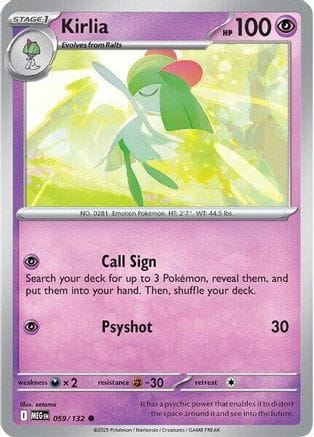 'Pokemon - 'Kirlia 059/132  ME01 Mega Evolution - Common