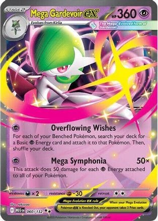 'Pokemon - 'Mega Gardevoir ex 060/132  - Holofoil ME01 Mega Evolution - Double Rare