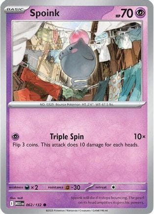 'Pokemon - 'Spoink 062/132  ME01 Mega Evolution - Common