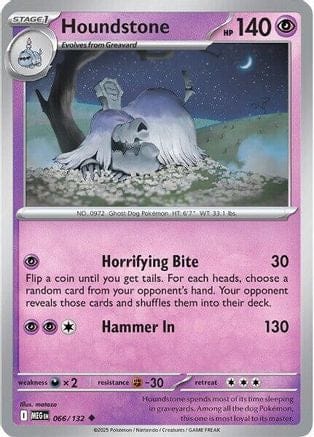 'Pokemon - 'Houndstone 066/132  ME01 Mega Evolution - Uncommon