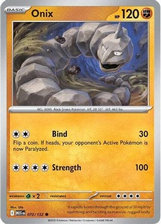 'Pokemon - 'Onix 070/132  ME01 Mega Evolution - Common
