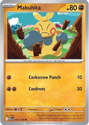 'Pokemon - 'Makuhita 072/132  ME01 Mega Evolution - Common