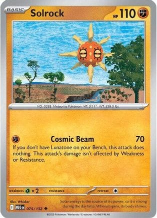 'Pokemon - 'Solrock 075/132  - Reverse Holofoil ME01 Mega Evolution - Uncommon