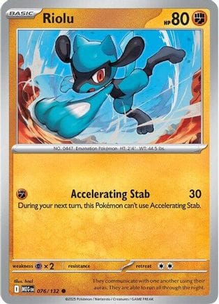 'Pokemon - 'Riolu 076/132  ME01 Mega Evolution - Common