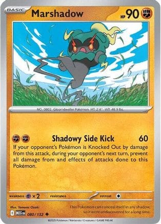 'Pokemon - 'Marshadow 080/132  - Reverse Holofoil ME01 Mega Evolution - Uncommon