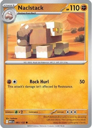 'Pokemon - 'Naclstack 083/132  ME01 Mega Evolution - Common
