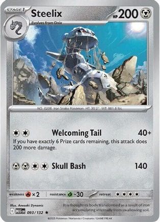 'Pokemon - 'Steelix 093/132  - Reverse Holofoil ME01 Mega Evolution - Rare