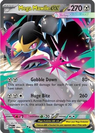 'Pokemon - 'Mega Mawile ex 094/132  - Holofoil ME01 Mega Evolution - Double Rare