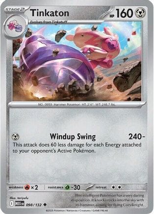 'Pokemon - 'Tinkaton 098/132  - Reverse Holofoil ME01 Mega Evolution - Uncommon