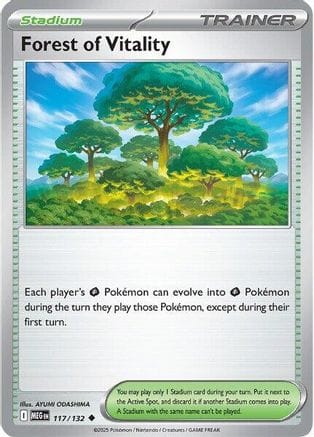 'Pokemon - 'Forest of Vitality 117/132  - Reverse Holofoil ME01 Mega Evolution - Uncommon