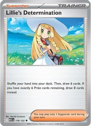 'Pokemon - 'Lillie's Determination 119/132  - Reverse Holofoil ME01 Mega Evolution - Uncommon