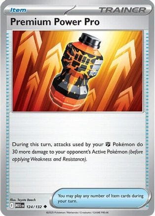 'Pokemon - 'Premium Power Pro 124/132  - Reverse Holofoil ME01 Mega Evolution - Uncommon