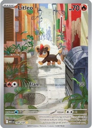 'Pokemon - 'Litleo 139/132  - Holofoil ME01 Mega Evolution - Illustration Rare
