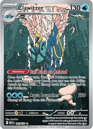 'Pokemon - 'Clawitzer 141/132  - Holofoil ME01 Mega Evolution - Illustration Rare