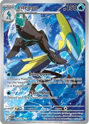 'Pokemon - 'Inteleon 142/132  - Holofoil ME01 Mega Evolution - Illustration Rare