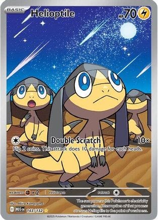 'Pokemon - 'Helioptile 143/132  - Holofoil ME01 Mega Evolution - Illustration Rare