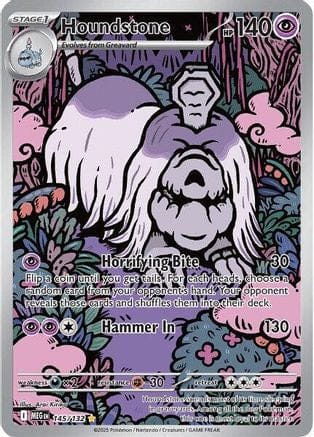 'Pokemon - 'Houndstone 145/132  - Holofoil ME01 Mega Evolution - Illustration Rare