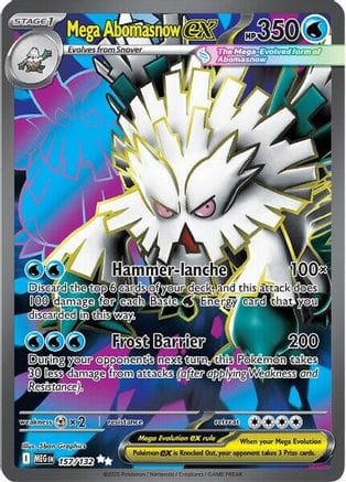 'Pokemon - 'Mega Abomasnow ex 157/132  - Holofoil ME01 Mega Evolution - Ultra Rare