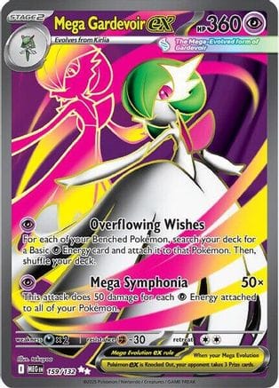 'Pokemon - 'Mega Gardevoir ex 159/132  - Holofoil ME01 Mega Evolution - Ultra Rare