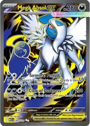 'Pokemon - 'Mega Absol ex 161/132  - Holofoil ME01 Mega Evolution - Ultra Rare
