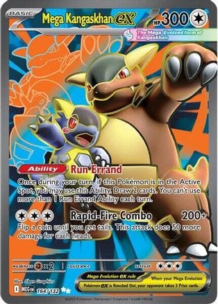 'Pokemon - 'Mega Kangaskhan ex 164/132  - Holofoil ME01 Mega Evolution - Ultra Rare