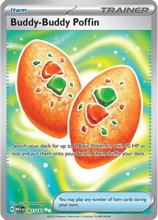 'Pokemon - 'Buddy-Buddy Poffin 167/132  - Holofoil ME01 Mega Evolution - Ultra Rare