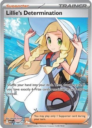 'Pokemon - 'Lillie's Determination 169/132  - Holofoil ME01 Mega Evolution - Ultra Rare
