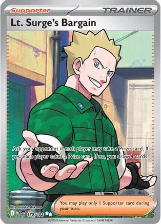 'Pokemon - 'Lt. Surge's Bargain 170/132  - Holofoil ME01 Mega Evolution - Ultra Rare