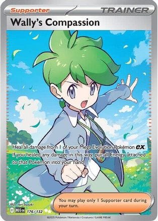 'Pokemon - 'Wally's Compassion 176/132  - Holofoil ME01 Mega Evolution - Ultra Rare