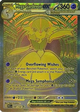 'Pokemon - 'Mega Gardevoir ex 187/132  - Holofoil ME01 Mega Evolution - Mega Hyper Rare