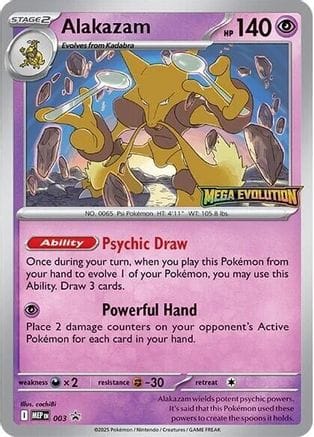 'Pokemon - 'Alakazam 003  ME Mega Evolution Promo - Promo