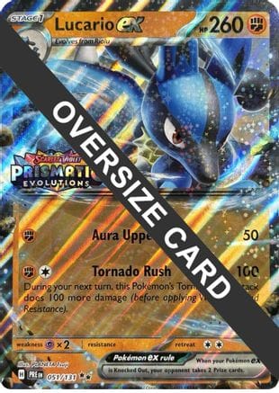 'Pokemon - 'Lucario ex (Prismatic Evolutions Stamp) 051  - Holofoil Jumbo Cards - Promo