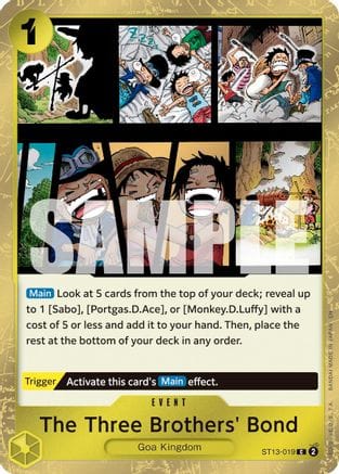 The Three Brothers' Bond (Pirate Foil) (ST13-019) - Premium Booster -The Best- Vol. 2 Foil